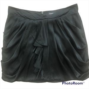 Y2K Bebe Black Silk Waterfall Mini Skirt X8